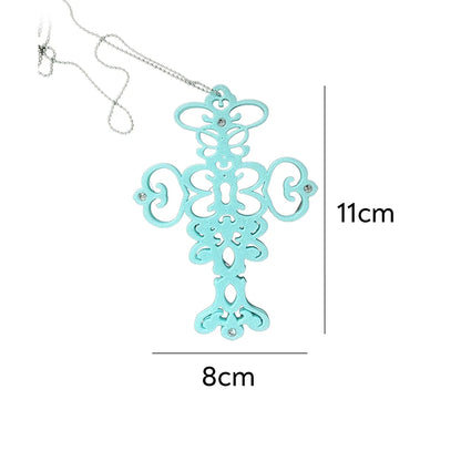 Gothic Cross Card Holder Necklace – Y2K Beaded Lanyard