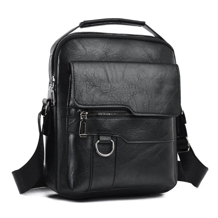 Men's PU Leather Messenger Bag – Business Crossbody Shoulder Bag