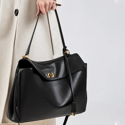 Women's Genuine Leather Shoulder Bag – Luxury Cowhide Tote