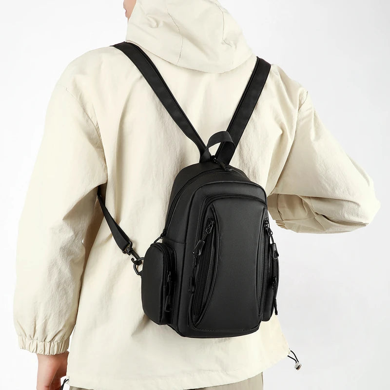 Men's Oxford Sling Chest Bag Mini Backpack