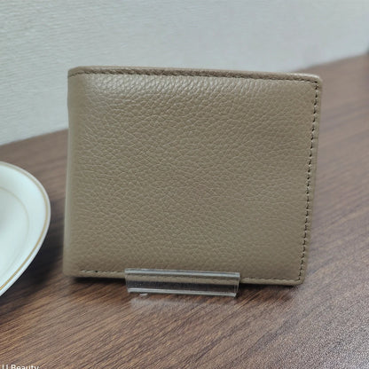 Men's Genuine Cow Leather Short Wallet with Coin Pocket