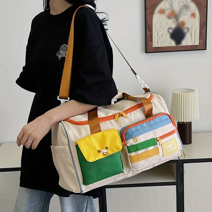 Gym Duffle Bag with Shoe Compartment – Large Oxford Fabric Travel Bag