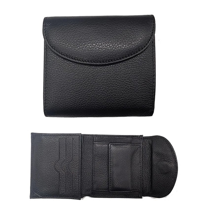 Women's Genuine Leather Short Wallet – Flap Closure with Card Holders