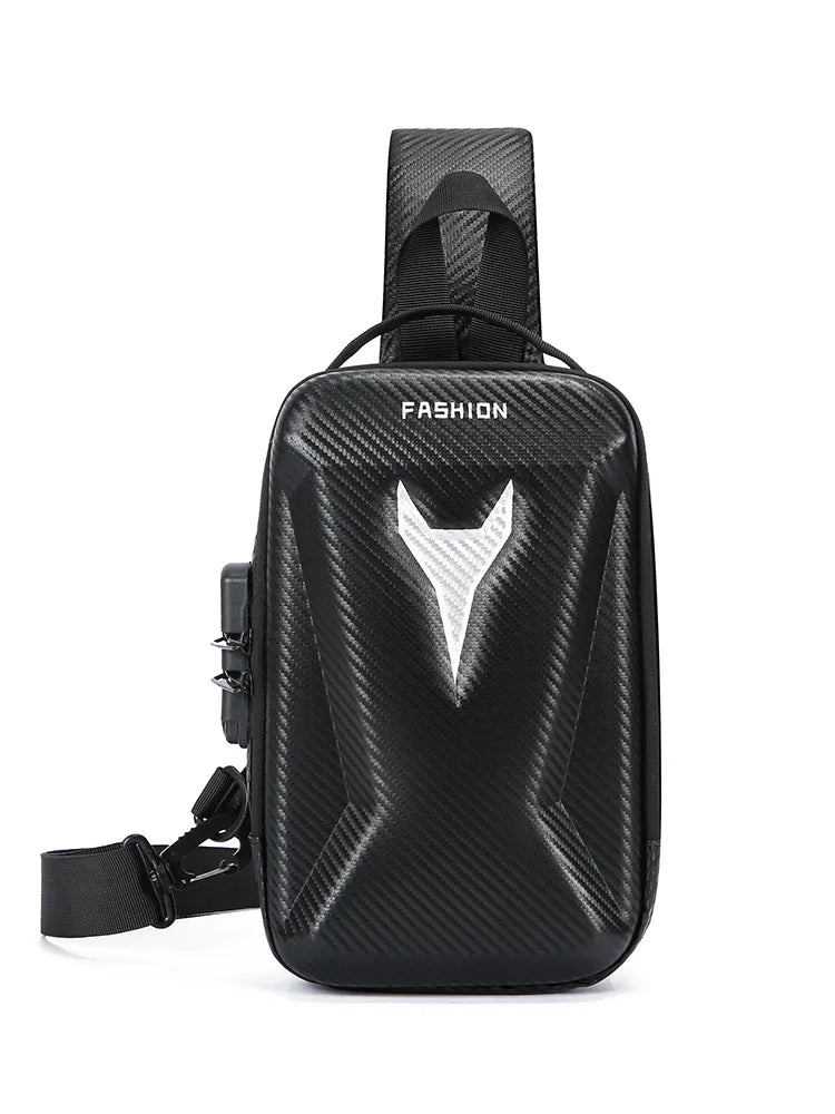 Hard Shell Sling Bag – Men's Multifunctional Crossbody with Password Lock