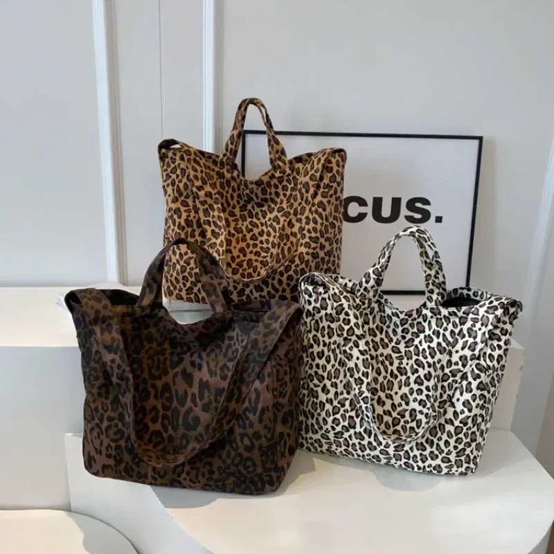 Leopard Print Crossbody Bag – Large Women's Shoulder Tote