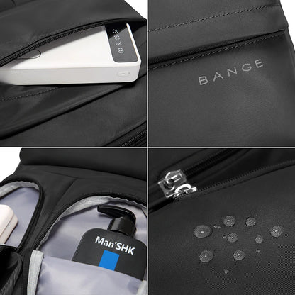 Bange Large Capacity Waterproof Backpack 15.6" – Unisex Travel & School Bag