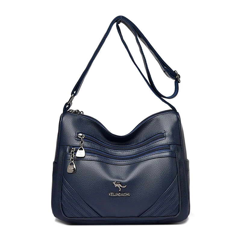 Crossbody Shoulder Bag for Women – Soft PU Leather, Multi-Pocket