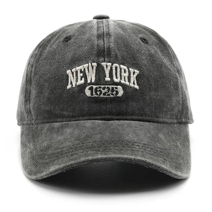 New York 1625 Vintage Washed Baseball Cap – Unisex Retro Snapback Hat