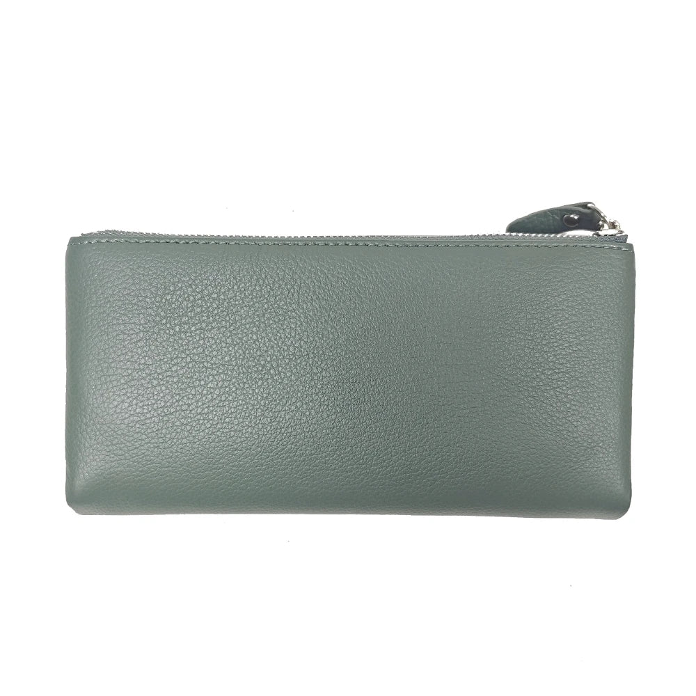 Genuine Leather Long Clutch Wallet for Women – Rainbow Interior