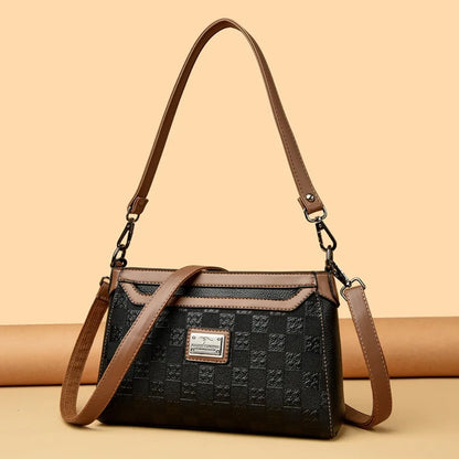 Women's Plaid Leather Crossbody Shoulder Bag – Designer Handbag