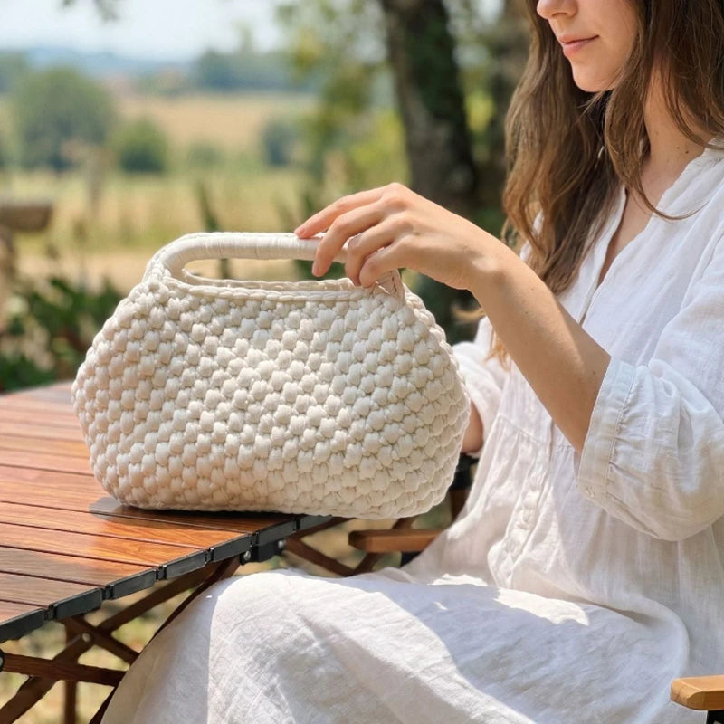 Hand-Woven Clutch Bag – Luxury Yarn Handbag for Women