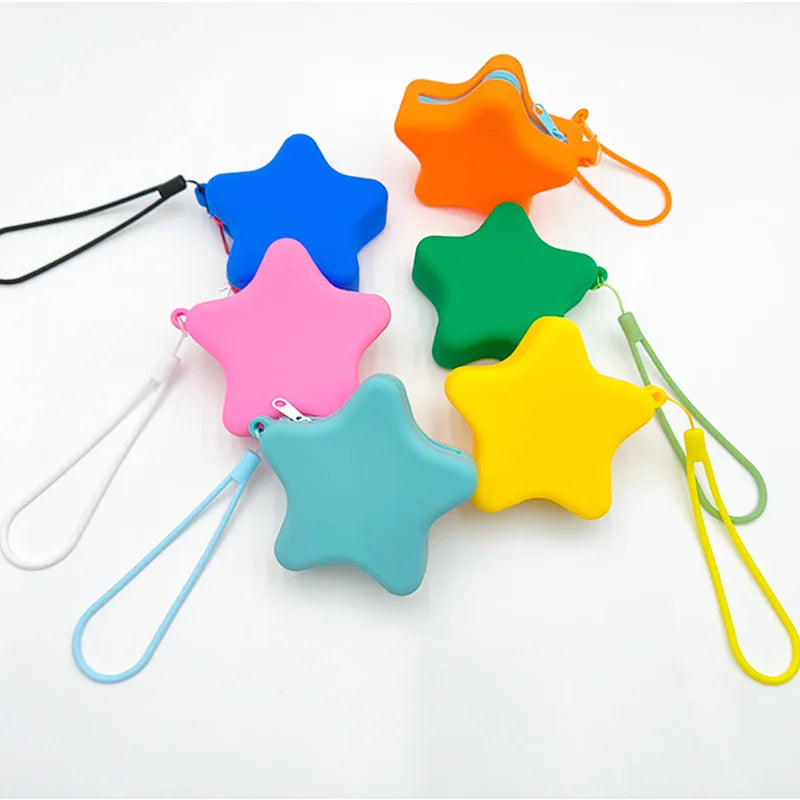 Star-Shape Silicone Coin Purse & Mini Cosmetic Bag with Zipper