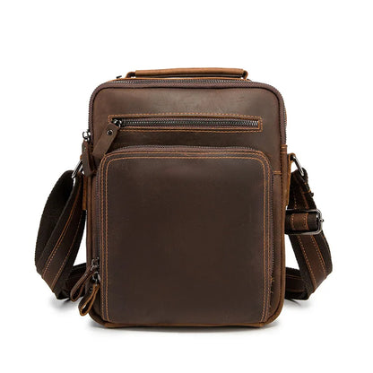 Genuine Leather Crossbody Messenger Bag – Vintage Men's Shoulder Bag