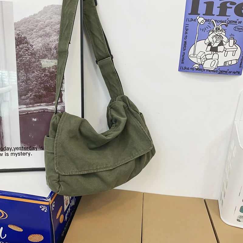 Women's Canvas Crossbody Bag – Vintage Casual Shoulder Tote