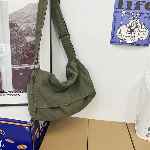 Women's Canvas Crossbody Bag – Vintage Casual Shoulder Tote