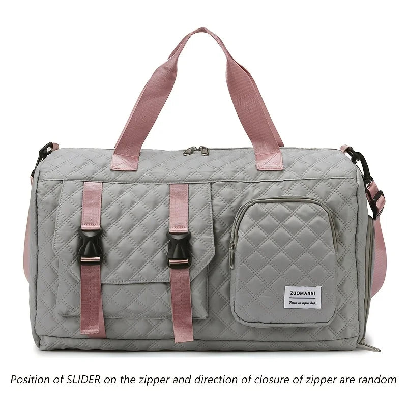 Nylon Argyle Duffle Bag – Large Capacity Sports & Travel