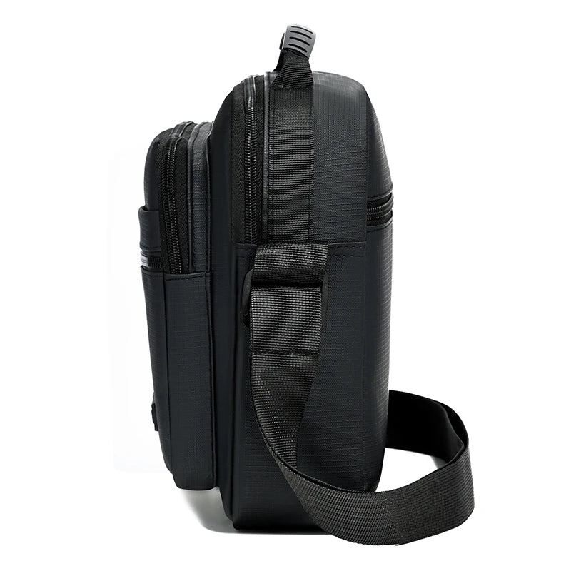 Men's Oxford Shoulder Bag – Multi-Pocket Messenger Handbag