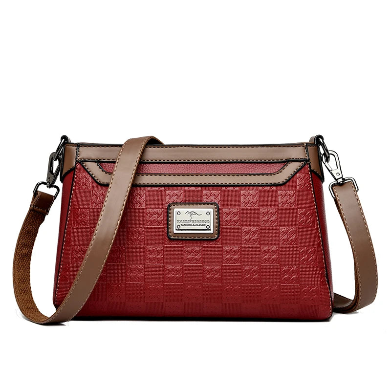 Women's Plaid Leather Crossbody Shoulder Bag – Designer Handbag