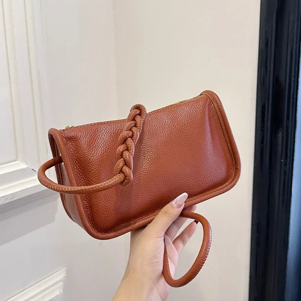 Genuine Leather Crossbody Bag for Women – Cowhide Shoulder Purse