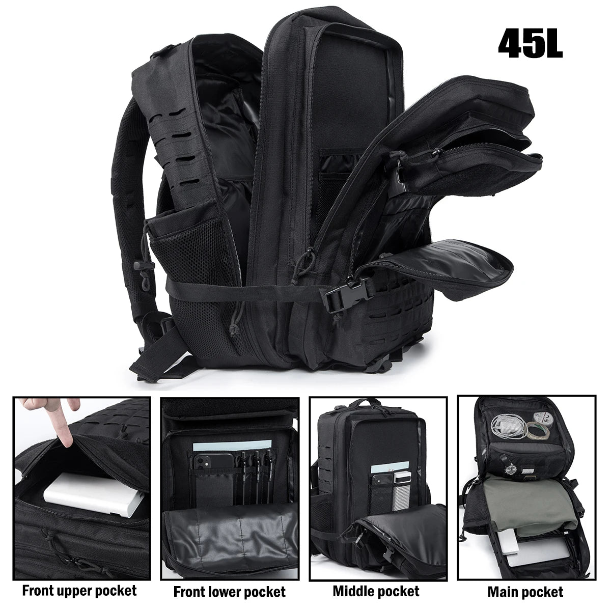 Tactical Hiking Backpack 25L 45L – Camping Fishing Outdoor Bag