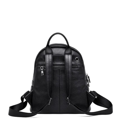 Genuine Leather Women Backpack – Multi-Pocket Luxury