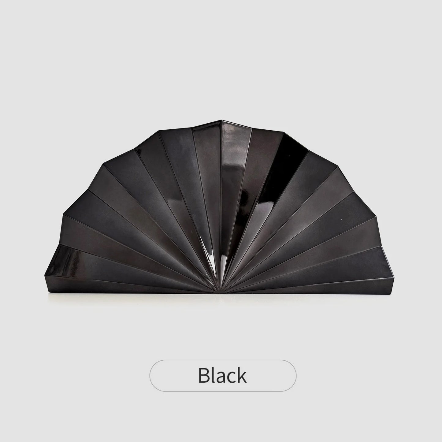 Fan-Shaped Metallic Clutch Bag with Chain Strap