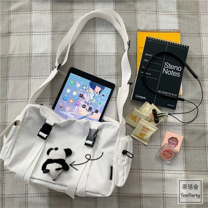 Canvas Messenger Bag – Unisex Japanese Harajuku Crossbody Shoulder Bag