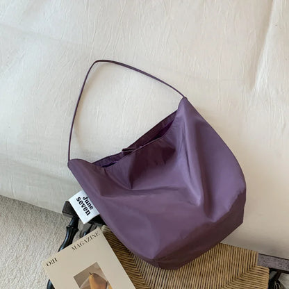 Large Capacity Nylon Shoulder Bag – Women's Lightweight Casual Tote