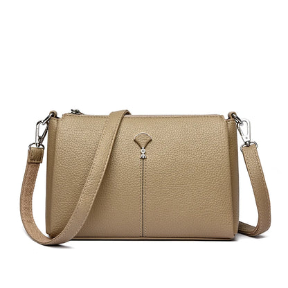 Leather Crossbody Bag for Women – 3-Layer Elegant Shoulder Purse