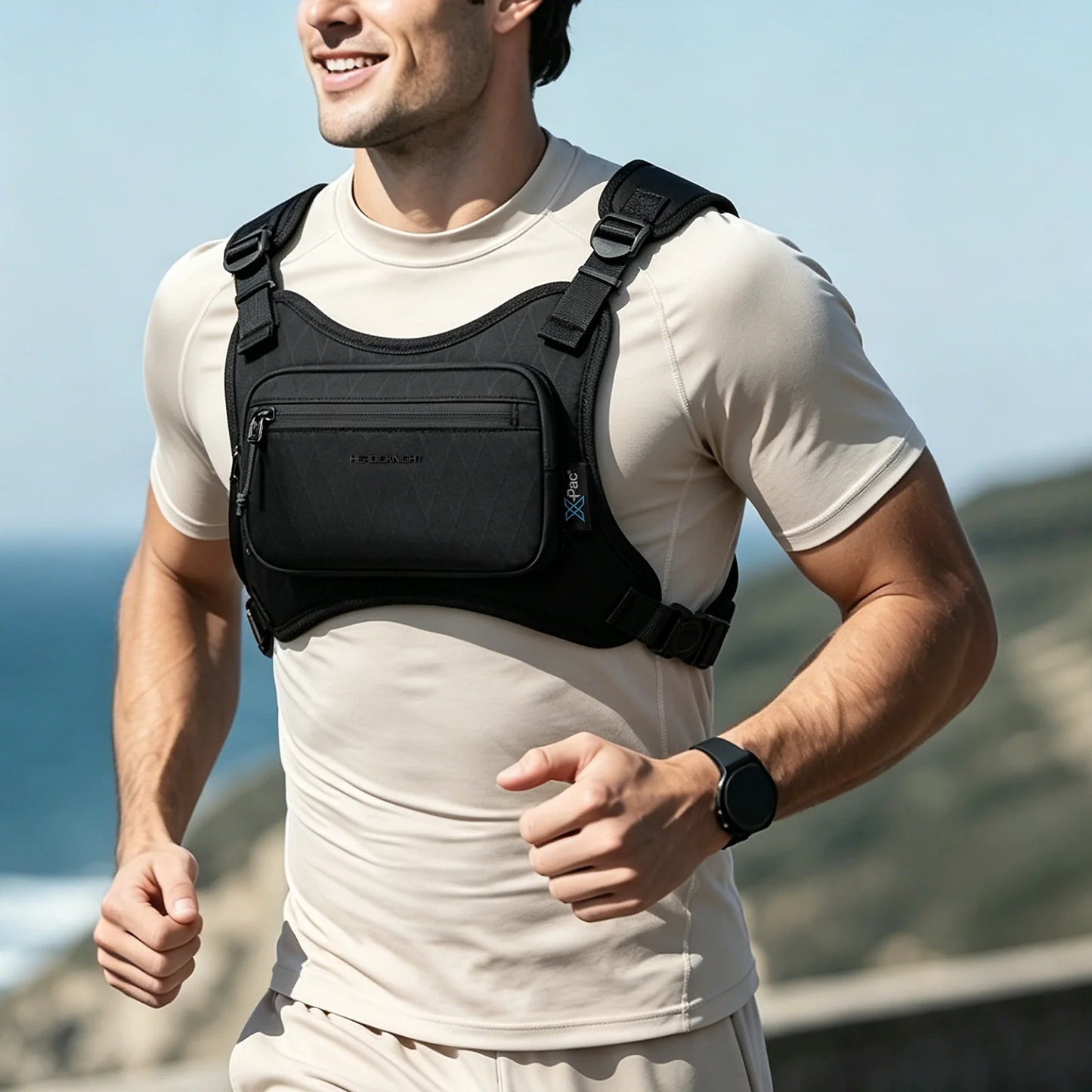 Running Vest Chest Bag for Men – Lightweight Waterproof Rig Pack for Cycling & Outdoor Training