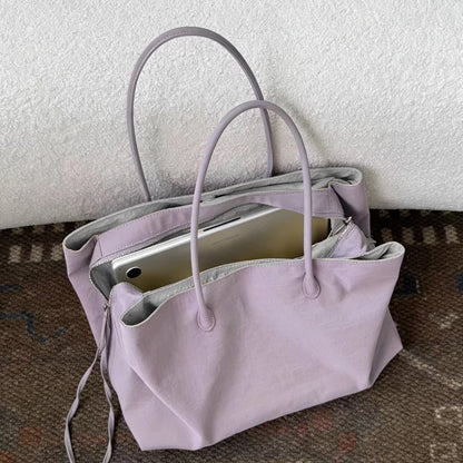 Women's Waterproof Nylon Tote Bag – Large Laptop Commuter Bag