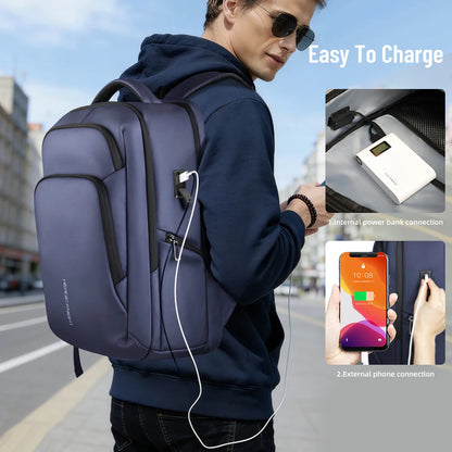 17.3" Laptop Backpack – Waterproof Business Travel Bag with USB Port