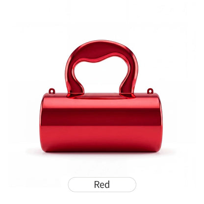 Mini Acrylic Cylinder Clutch Bag for Women – Metallic Evening Purse
