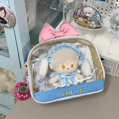 Itabag Transparent Crossbody Bag with Cute Bow & Doll Display Window