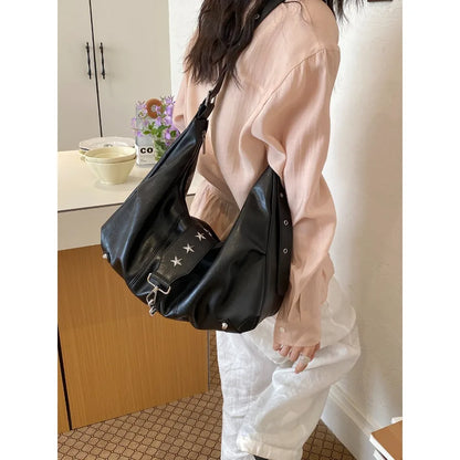 Retro PU Leather Crossbody Bag for Women – Large Capacity