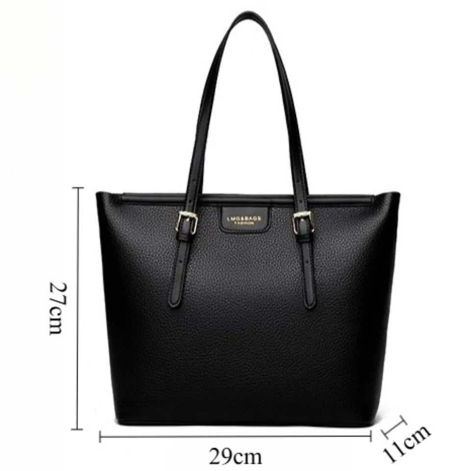 Soft Leather Tote Bag for Women – Large Work & Commute Shoulder Bag