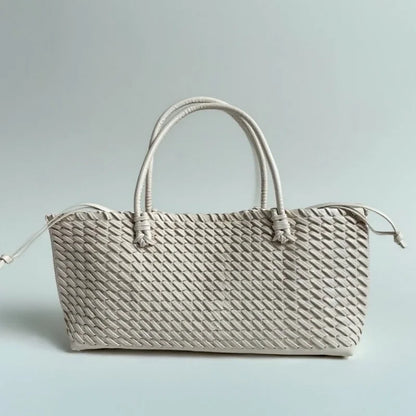 Woven PU Leather Tote Bag – Women's Slouchy Hobo Satchel