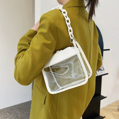 Clear PVC Crossbody Bag – Transparent Chain Shoulder Bag