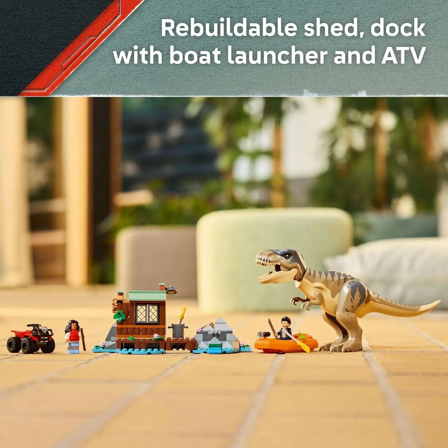 LEGO Jurassic World 76975 T. Rex River Escape – 199-Piece Building Set