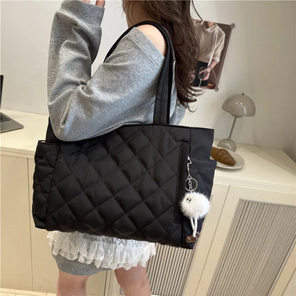 Quilted Tote Bag – Large Padded Shoulder Bag for Women