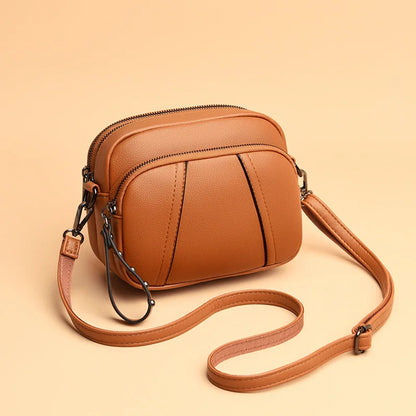 Crossbody Bag for Women – Soft Faux Leather Rivet Zipper Shoulder Purse
