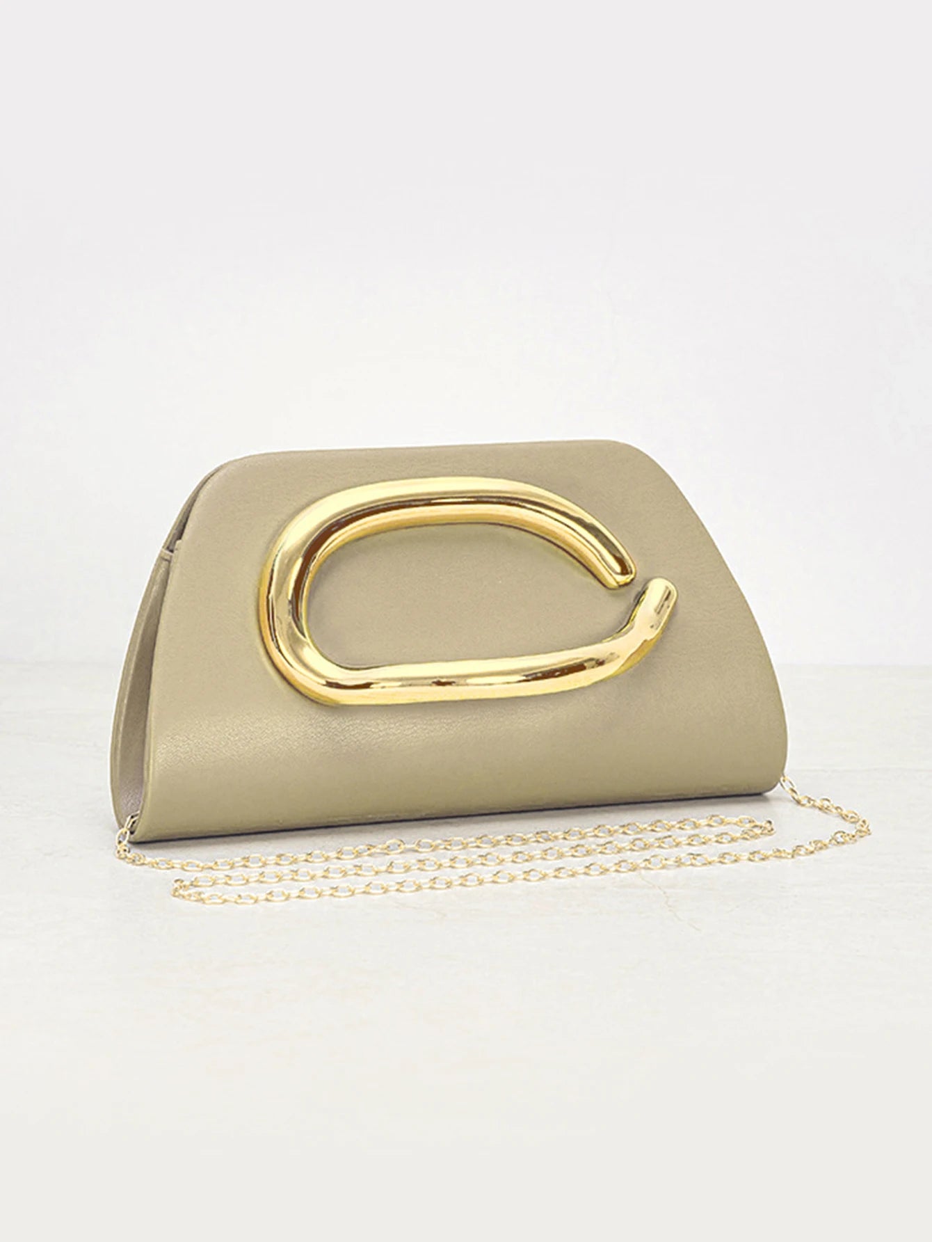 Luxury Evening Clutch Bag with Gold Magnetic Closure & Chain Strap