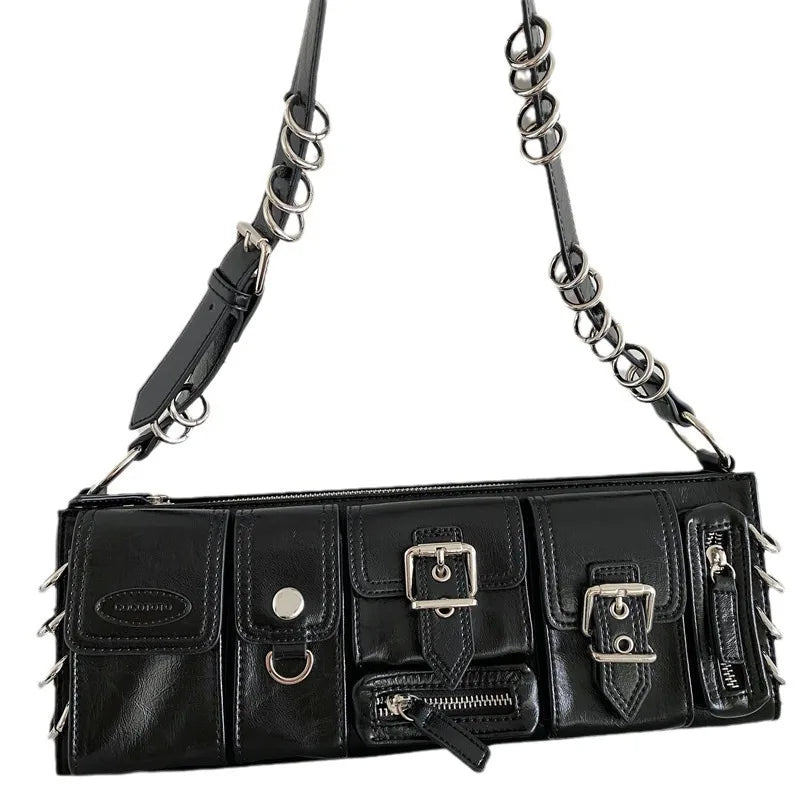 Vintage Handbags Women Half-Moon Leather Hasp Shoulder Crossbody Bag Luxury Designer Ladies Underarm