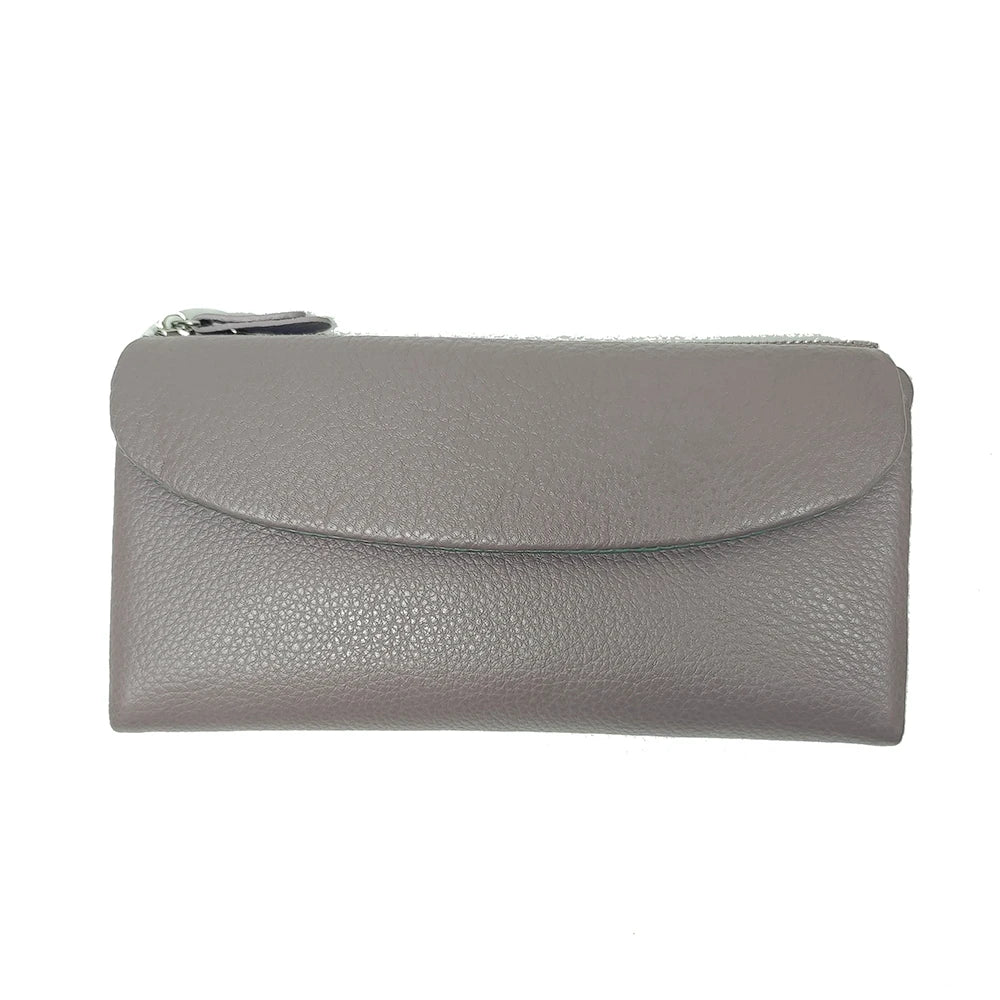 Genuine Leather Long Clutch Wallet for Women – Rainbow Interior
