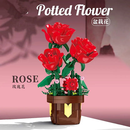 Flower Bouquet Building Blocks Set – Sunflower Potted Plant Decor