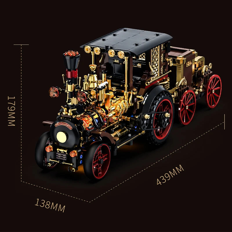Retro Steam Car MOC Building Blocks – Steampunk Vintage Vehicle