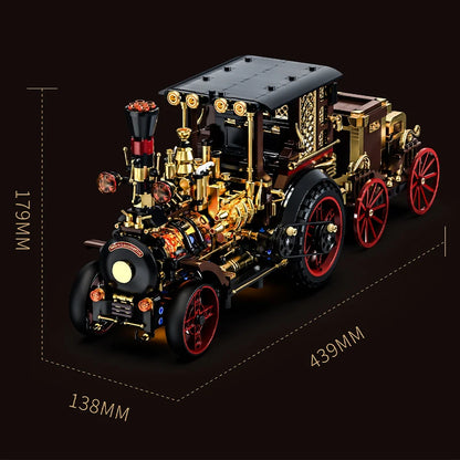 Steampunk Vintage Steam Car MOC Building Blocks Set – LED Model