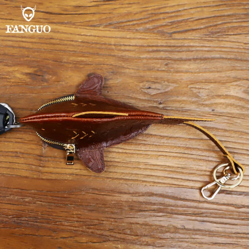 Leather Coin Purse & Key Ring Holder – Floral Embossed
