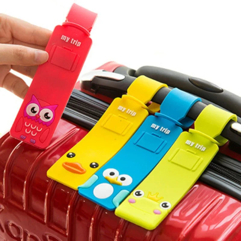 Cute Animal Silicone Luggage Tag with ID Holder