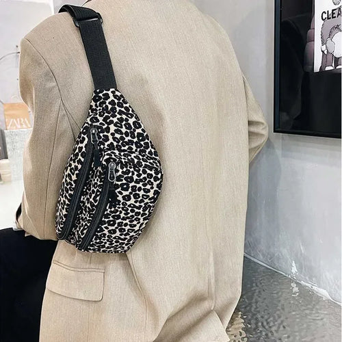 Leopard Print Fanny Pack – Women's Flannel Waist Bag